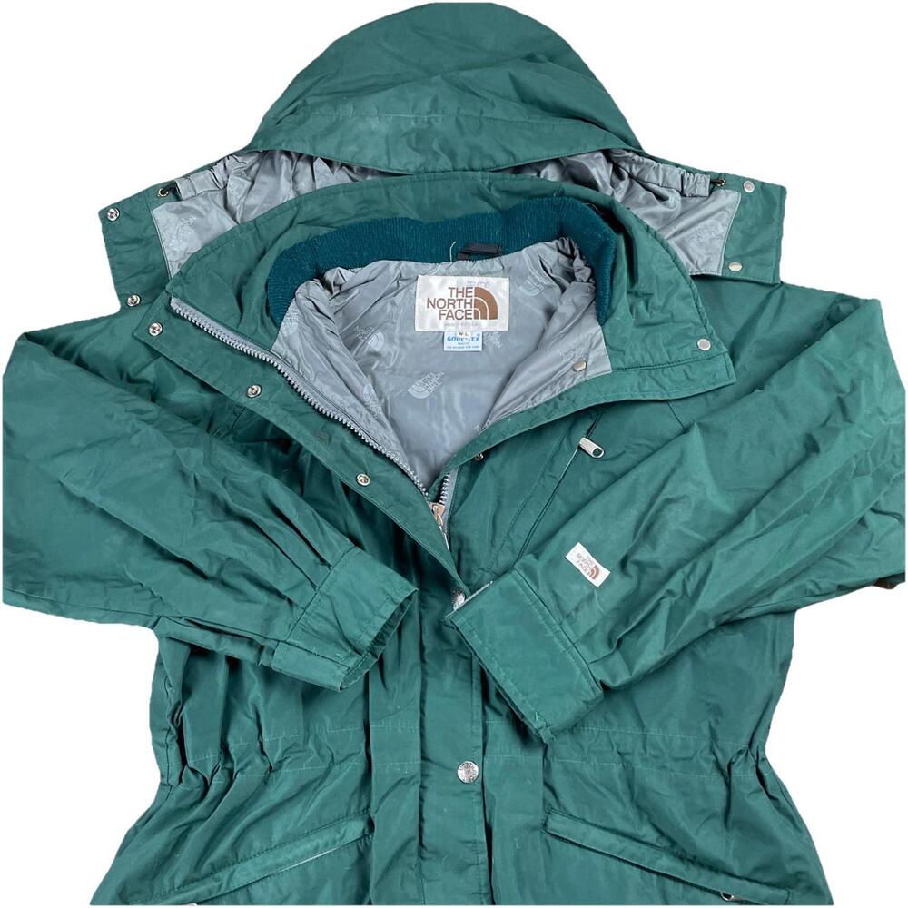 Vintage The North Face Goretex Parka USA Made Green Hooded Women's Large Jacket